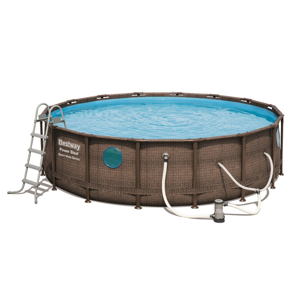 Piscina Rotonda Power Steel Swim Vista 488x122h cm BESTWAY - Effetto Vimini